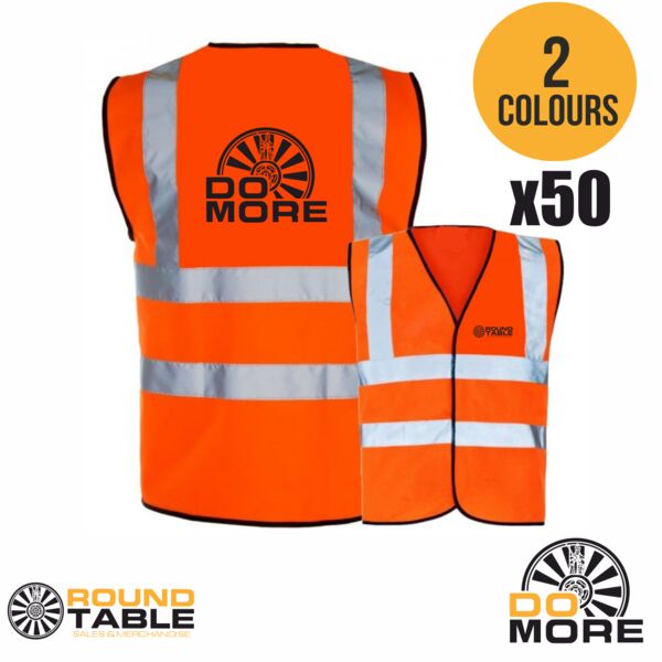 Pack of 50 Round Table Hi Vis Safety Vest Thumbnail