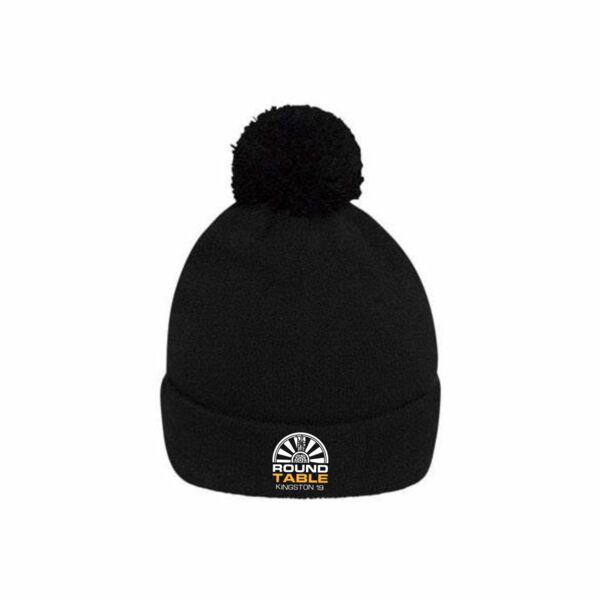 Kingston Round Table Bobble Hat  - Black Thumbnail