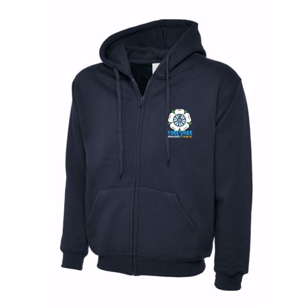 Yorkshire Round Table Classic Full Zip Hoodie  - Navy Thumbnail