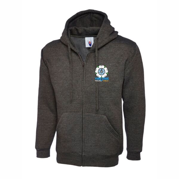 Yorkshire Round Table Classic Full Zip Hoodie  - Charcoal Thumbnail