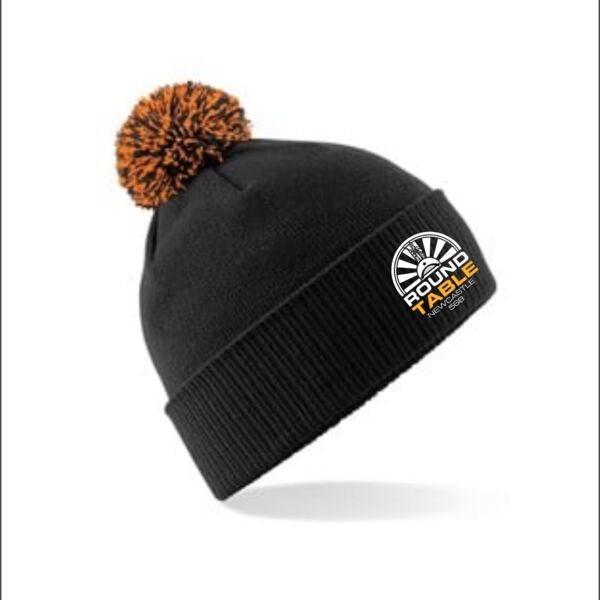 Black/Orange Round Table Snowstar Beanie  Thumbnail