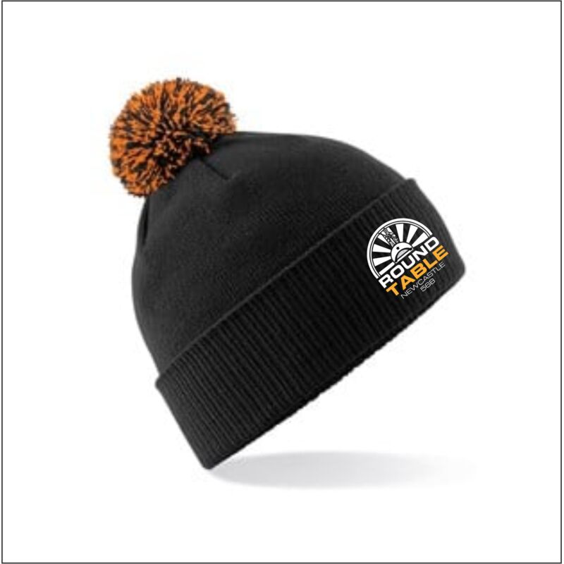 Black/Orange Newcastle Round Table Snowstar Beanie  Thumbnail