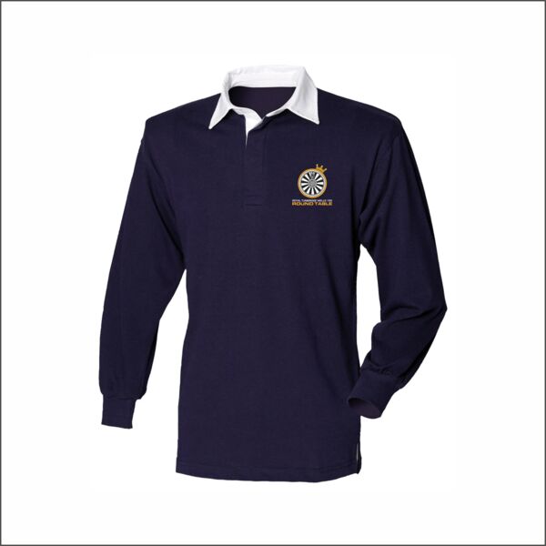 Navy Round Table Long Sleeve Plain Rugby Shirt Thumbnail