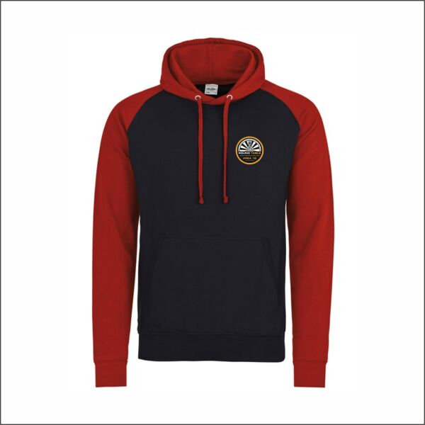 Red & Black Round Table Baseball Hoodie Thumbnail