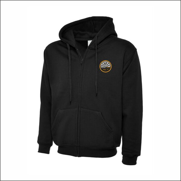 Black Round Table Zip Up Hoodie Thumbnail