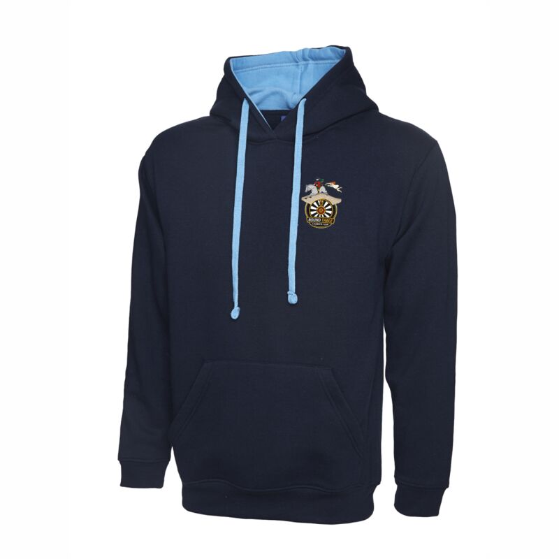 Carrick Round Table Contrast Hooded Sweatshirt - Navy/Sky Thumbnail