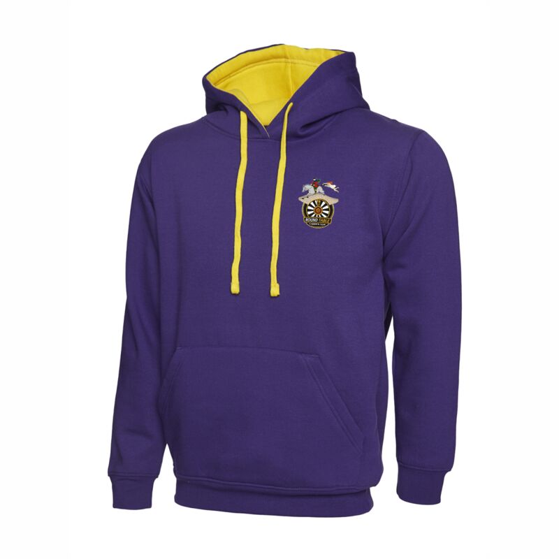 Carrick Round Table Contrast Hooded Sweatshirt - Purple/Yellow Thumbnail