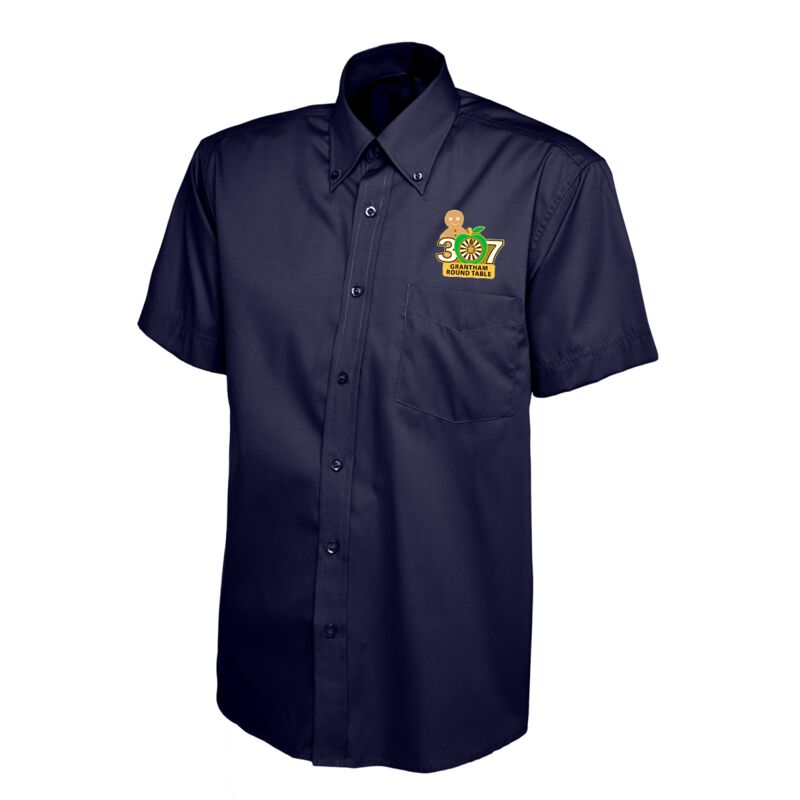 Grantham Round Table Mens Pinpoint Oxford Short Sleeve Shirt Thumbnail