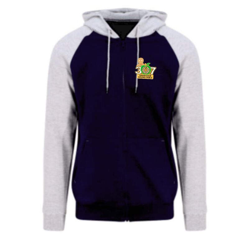 Grantham Round Table Baseball Zip Hoody Thumbnail