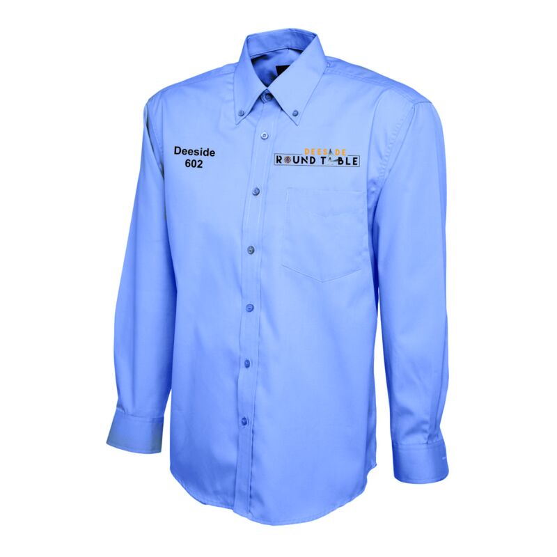 Deeside Round Table Mens Pinpoint Oxford Long Sleeve Shirt Thumbnail